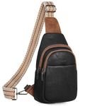 SYTRAH Sling Bag for Women, Crossbody Bags Purse for Women Trendy Vegan Leather Fanny Pack with Adjustable Strap Black Brown