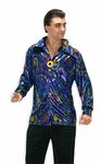 Forum Novelties Men's 70's Disco Dynamite Dude Costume Shirt, Purple/Gold/Blue, Standard