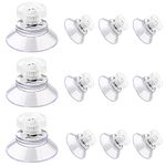 12 Pack Glass Suction Cups, 25mm/1'' Clear PVC Sucker Pads with Round Threads Metal Screw Nuts Small Suction Holder for Mirror Car Window Wall Door Glass Table Top and Most Smooth Flat Daily Hanging