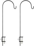 Achla Adjustable Deck Rail Shepherd's Hooks, Black, Pack of 2