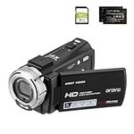 ORDRO Camcorder Night Vision Video Camera YouTube Vlogging Camera Recorder Full HD 1080P 15FPS 30MP 3.0 Inch 270 Degree Rotation LCD 16X Digital Zoom Camcorder with 2 Batteries and 16GB SD Card