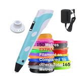 Magicwand【with Adaptor】| 3D Printing Pen with LCD Display【165 Metre Filaments】【Pack of 1】