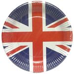 Amscan 994127 Union Jack Dinner Paper Plates, Red/White/Blue, 23cm