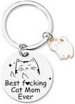 Best Cat Mom Ever Keychains for Women Funny Cat Lovers Keychain gifts for Pet Owner Birthday Christmas Mother Day Gift gifts for Friends Parents Cute Cat Pendant Keychains for Girls