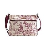 Maison d' Hermine Crossbody Bag 100% Cotton Canvas Hand Bag Shoulder Bag for Women Men Shopping Travel Everyday Use Multi Zippered Pocket Sling Bag (The Miller - Red)