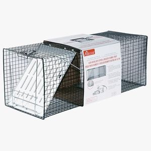 HOMESTEAD 42'' Heavy Duty Live Animal Trap - Professional Quick Set Trigger, Galvanized Steel Cage, Camouflage Finish, Rust Proof Mesh, Fully Assembled | Humane Catch & Release Raccoon, Fox & Similar