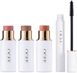 Ogee Volumizing Mascara & Face Stick Trio Bundle - Organic Black Mascara with Golden Contour Collection