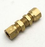 British Made 8mm to 8mm Equal Ended Bulkhead Brass Compression Coupling