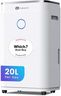 PureMate 20L/Day Portable & Compact Dehumidifier with 6.5 Litre Tank Capacity, Digital Display, Continuous Drainage, Laundry Drying and 24Hr Timer Function