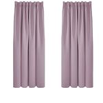 Deconovo Window Treatment Blackout Curtains Rod Pocket Thermal Insulated Decorative Soft Energy Saving Room Darkening Pencil Pleat Curtains for Kid 52 x 63 Inch Pink Lavender Set of 2