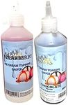 Topping Sauces - Strawberry and Chocolate Fat Free Ice Cream and Dessert 2 Pack Bundle Topping Sauce, Suitable for Vegans/Vegetarians for Cocktails, Popcorn, Pancake,Waffles and Much More, 2X 625ml