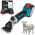 Cordless Sheep Shears, Electric Sheep Shearing Machine with 2 x 6000mAh Batteries, 6-Speed Control, 9/13 Tooth Blades, Livestock Wool Clippers for Sheeps Goat Alpaca 9-teeth