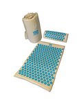 OR8 Wellness Acupressure Mat & Pillow Set for Pain Relief Stress Relief and Relaxation Therapy for Back and Neck Pain Massage Mat with Carry Bag Blue