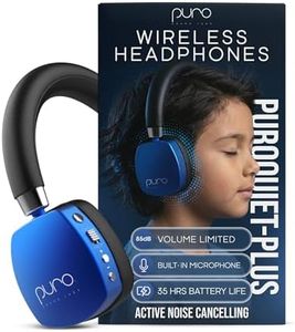 Puro Sound Labs Noise Cancelling Headphones for Kids - 85 dB Volume Limit, Built in Mic, 35-Hour Battery, Lightweight On Ear Design & Comfy Fit, Bluetooth Headphones for Kids – PuroQuiet Plus, Blue