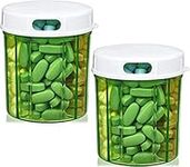 Round Pill Organizer Dispenser - Pack of 2 - Pill Boxes with 4 Compartments for Medication, Vitamins & Supplements Bottle Daily Pill Case Reminder Box