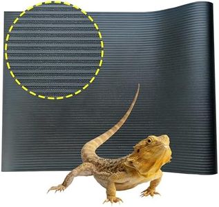 LUCKITTY Arbitrary Cutting Terrarium Reptile Carpet, Reptile Mat, Bearded Dragon Tank Accessories Flooring, Bearded Dragon, Leopard Gecko Substrate, Snake,Tortoise Bedding Black 17.5“× 79”