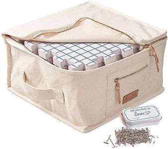 KnitIQ Blocking Mats for Knitting Premium Set - Extra Thick Blocking Boards with Grids, 150 Strong and Rustproof T-Pins in Artisan Tin, Quality Knitting Bag for Needlework or Crochet - Pack of 9