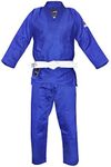 Fuji Single Weave Judo Gi Uniform - Kids & Adults Cotton Training Gi for Judo and Karate, Size 3, Blue