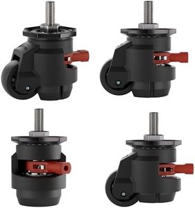 TESUMI Stem Leveling Casters Set of 4 Heavy Duty, 4800LBS Load Capacity Adjustable Leveling Feet, Retractable Swivel Industrial Casters for Workbench, Machine, Equipment & Furniture, 3 Inch, T100