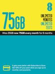 EE 75GB Data Sim includes £15 pre-paid credit, 75GB Data, Unlimited Minutes & Unlimited Texts