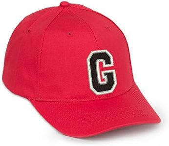 4sold Kids Casual Cotton Baseball Cap Alphabet A-Z Red Caps Black Letter Snap Back Hat Hats Snapback, G, One size