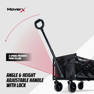 MoverX 70L Folding Trolley – Black, Lightweight Collapsible Cart
