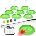 IGRL Mini Golf Game Set, Indoor Mini Golf Course for Adults Includes 9 Holes, 4 Balls, Dry-Erase Scorecard, and Golf Putter, Build Your Own Miniature Golf Course at Home Office Green Backyard