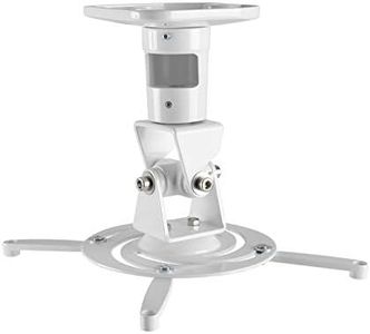 AMER Projector Mount - Universal Ceiling Bracket LCD DLP Tilt 360° Swivel 30lbs (White)