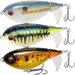 TRUSCEND Whopper Plopper Fishing Lures with BKK Hooks for Freshwater or Saltwater, Top Water Lure for Bass Catfish Pike, Fishing Wobble Surface Bass Bait Teasers Fishing Gifts for Men