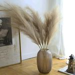 Wttisel 38" 10 Stems Faux Pampas Grass Decor - Tall Pampas Grass for Floor Vase Fluffy Artificial Pampas Grass for Boho Home Wedding Mothers Day Decoration（Brown）