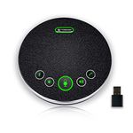 Bluetooth Speakerphone Conference Microphones, TONGVEO Wireless Conference Speaker 360°Voice Pick up with 4 AI Noise Cancellation Mics USB/Dongle/Bluetooth Connection 4 Hour Call Time for 8-12 People…