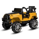 Kawaii Kids Battery Operated 4x4 Big Size Jeep 12V Battery for Kids with 4 Motor Music and Working Lights Suitable for 1 to 8 Year Children (Yellow)