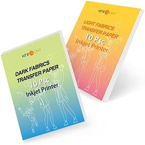 HTVRONT Heat Transfer Paper for T Shirts - 20 Pack Mixed Light & Dark Iron on Transfer Paper,8.5" x 11" Printable Heat Transfer Vinyl for Inkjet Printer, Durable & Easy to Use