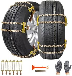Pack of 6 Universal Snow Chains for Car Ninonly Winter Snow Chains Car with Plastic Snow Shovel and Gloves for Car Truck SUV Roadway Snow Road Car Safety Climbing Width 165-265 mm