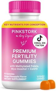 Pink Stork Premium Fertility Gummies for Women - Prenatal Conception Supplements for Her with Inositol, CoQ10, Folate and Vitamins to Support Hormone Balance, Ovulation + Menstrual Cycle, 60 Gummies