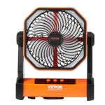 VEVOR Portable Fan Rechargeable 8 inch, Battery Powered Fan with LED Lantern, 4 Speeds Adjustable Portable Small Table Fan Personal, USB Battery Operated Fans for Travel Bedroom Home Camping Office