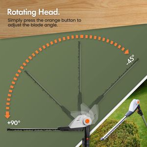 VonHaus Cordless Pole Hedge Trimmer – Lightweight, Extendable