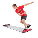 HockeyShot Slide Board Pro 8ft - Skating Aid & Hockey Training System Designed to Boost Power, Agility, & Endurance, 22" Width, Comfortable Foam Bumpers, includes Large Booties, Portable Design