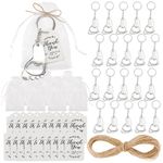 Luwrevc Baby Shower Favors, 20Pcs Footprint Keychain Bottle Opener Gifts for Guests, Cute Baby Shower Party Favours with Organza Bags Thank You Tags and Rope Decorations for Prizes Souvenirs