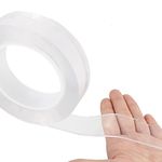 GLUN® Adhesive Nano Tape, Multi-Functional Double-Sided Reusable Silicone Tape, Washable, Reusable & No-Residue Tape for Home & Office