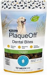 ProDen PlaqueOff Dental Bites for Dogs Tartar & Bad Breath Remover 100% Natural Teeth Cleaner and Tartar Remover - Improve Overall Oral Health - 150g