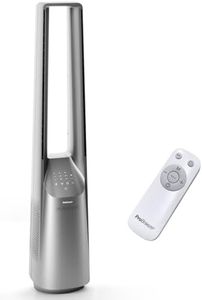 Pro Breeze® Silent Bladeless Portable Tower Fan - Ultra Quiet Standing Air Circulator with Remote Control, Timer, 10 Speeds & LED Display