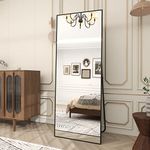 BEAUTYPEAK Full Length Mirror 64"x21" Nano Glass, Standing Rectangle Floor Mirrors Body Dressing Wall-Mounted Mirror for Living Room, Bedroom, Black