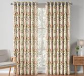 India Circus by Krsnaa Mehta Dichasial Charm 100% Polyster Long Door Curtains | Room Darkening Curtains 9 feet Long Set of 2 with Eyelets and TieBack (Long Door 9 Feet X 4 Feet)