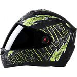 Steelbird SBA-1 Free Live Matt Black with Green Helmet with Plain visor, 580mm