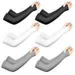 6 Pairs Sleeves Arm Cover Women, UPF50+ UV Sun Protection Compression Sleeves for Men, Cooling Sleeves for Outdoors Sports - B G W