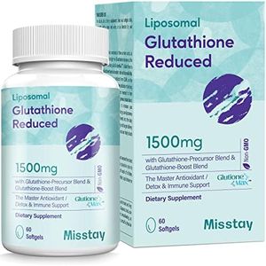 2400 MG Complex Liposomal Glutathione Softgels 1500 MG, Highest Absorption, Active Form Reduced Glutathione Supplement, L-Glutathione (GSH) Supplement for Immune, Liver, Detox, 60 Softgels