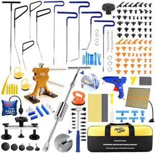 Super PDR Paintless Dent Rods Repair Tools, Stainless Steel Dent Removal Rods with Professional Dent Repair Kit, Paintless Repair of 99% of dents for Repairing Hail Damage, Body Dents、Creases