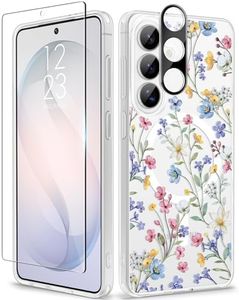 GVIEWIN Compatible with Samsung Galaxy S26 Plus Case Compatible with MagSafe, Clear Floral Shockproof Protective Women Phone Case, Non-Yellowing, Screen & Camera Lens Protector 6.7",Floret/Colorful