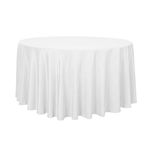 sancua Round Tablecloth - 120 Inch - Water Resistant Spill Proof Washable Polyester Table Cloth Decorative Fabric Table Cover for Dining Table, Buffet Parties and Camping, White